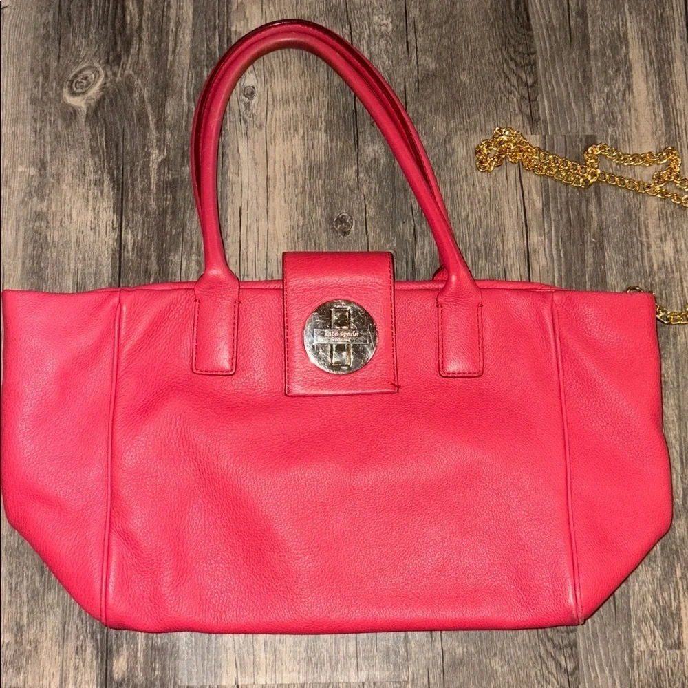 Vintage Kate Spade Rose Satchel with Gold Accent